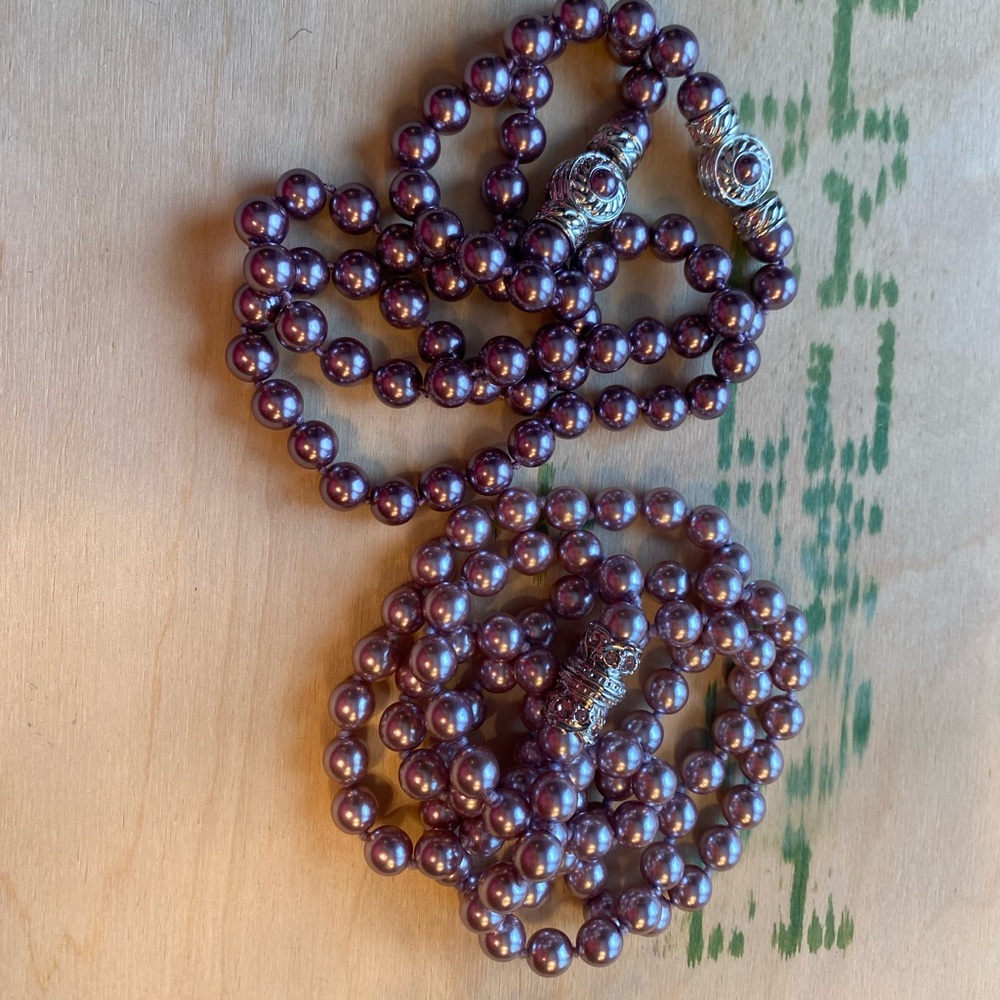Elegant Purple pearl Necklace set